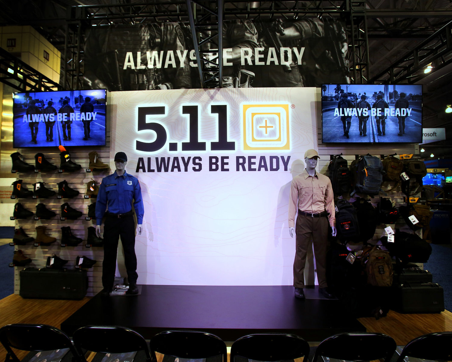 5.11 Tactical Always Be Ready stage and product wall