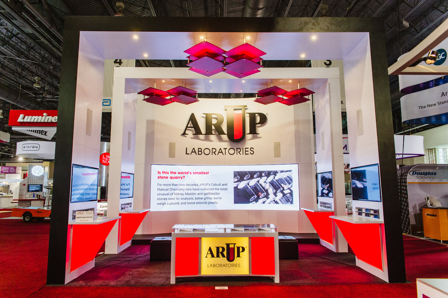 ARUP Laboratories custom island exhibit